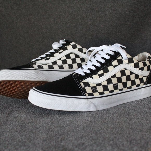 Vans Old Skool Checkerboard, Black, Skateboarding, Men's Size 10.5